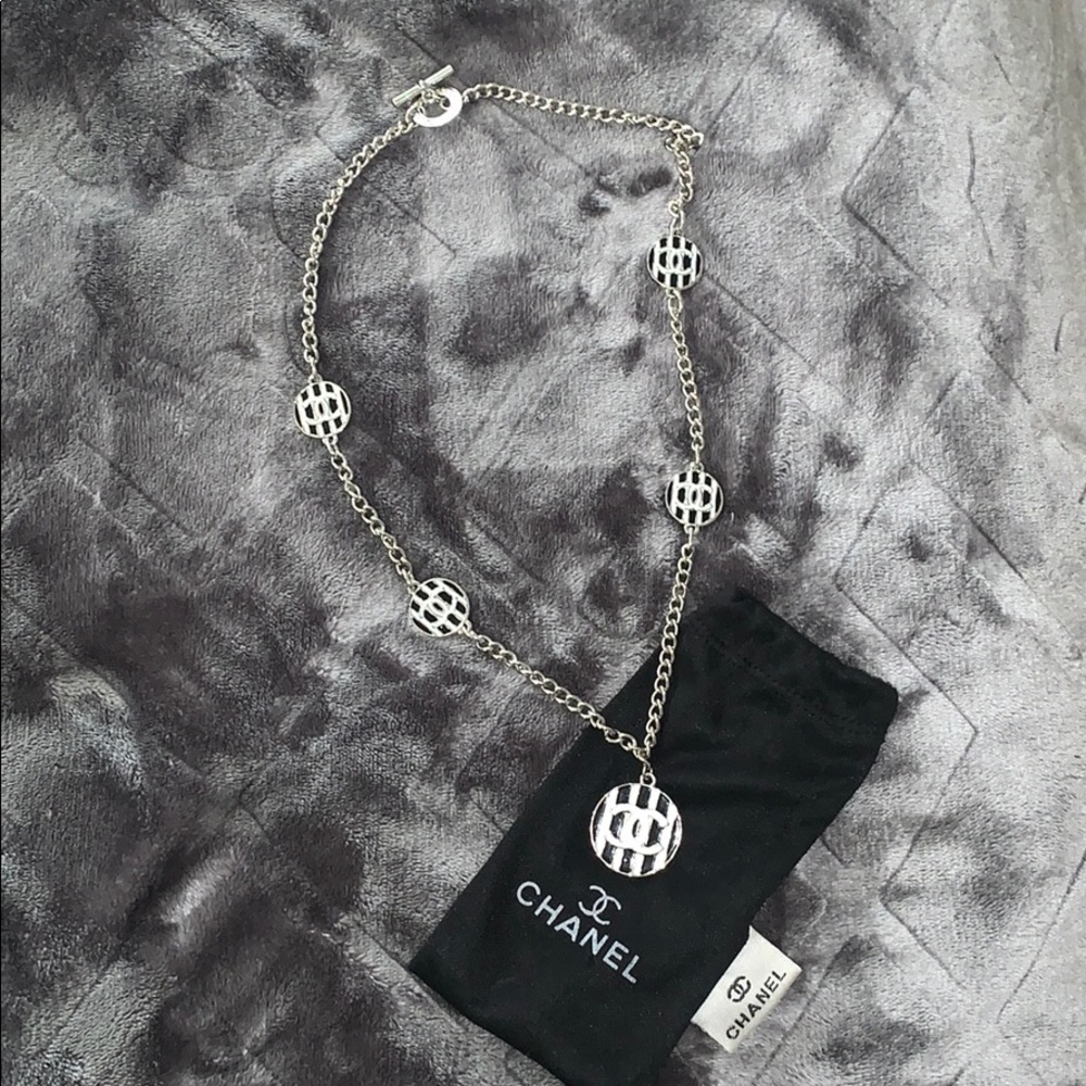 Long Striped Chanel CC Necklace
